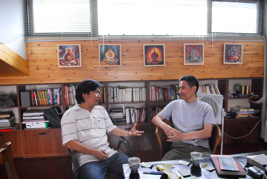 与四川美术学院教师交流